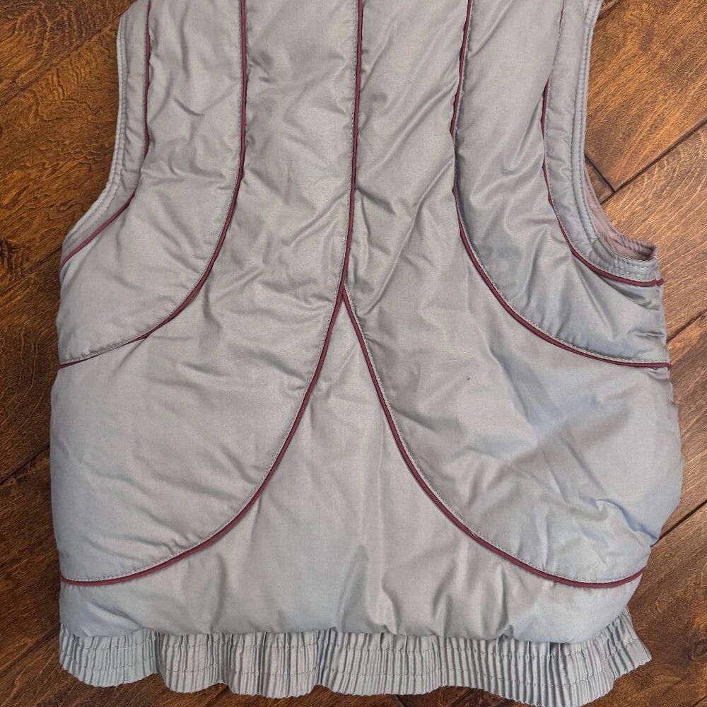 Mauve Gray/Lavender‎ Insulated Vest Fair Isle Knit Collar Medium - Picture 6 of 13